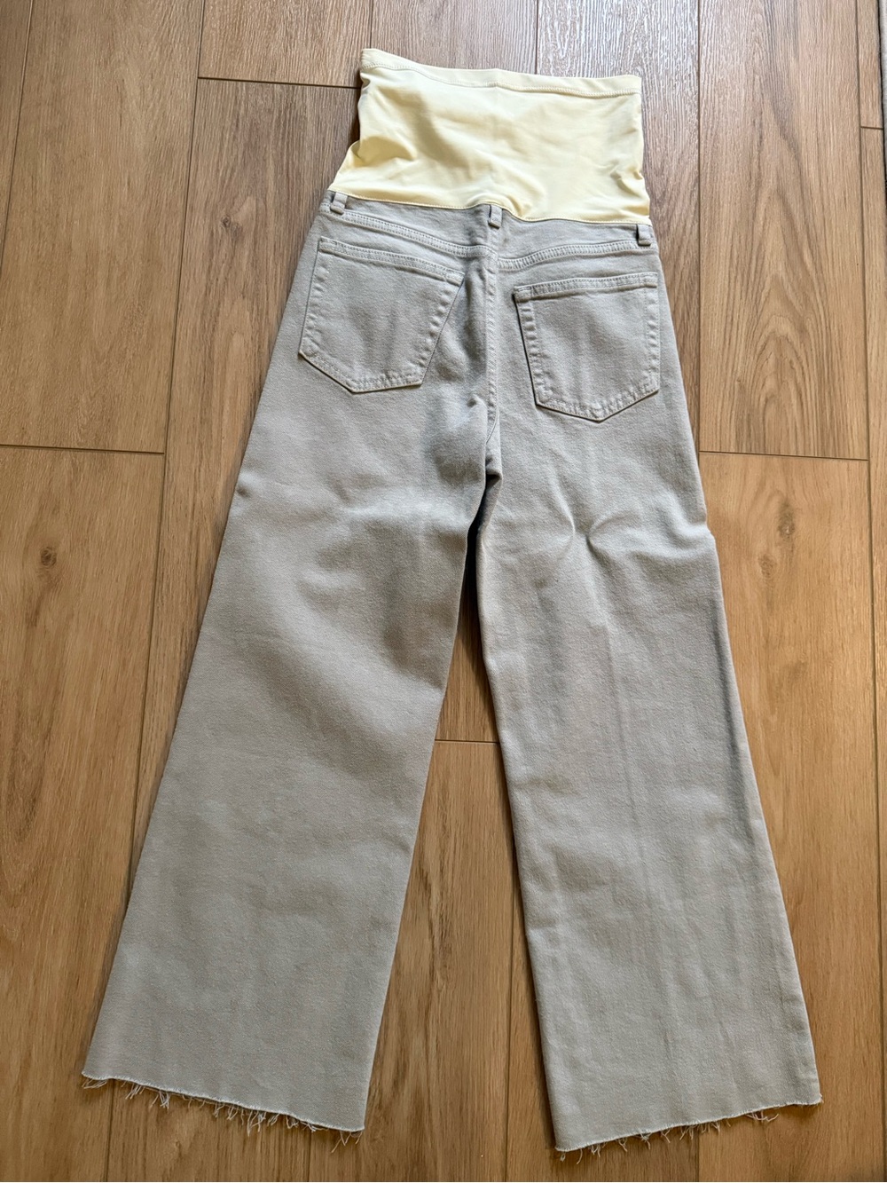 Pinkblush Wide Leg Maternity Pants in Light Taupe - Picture 6 of 6